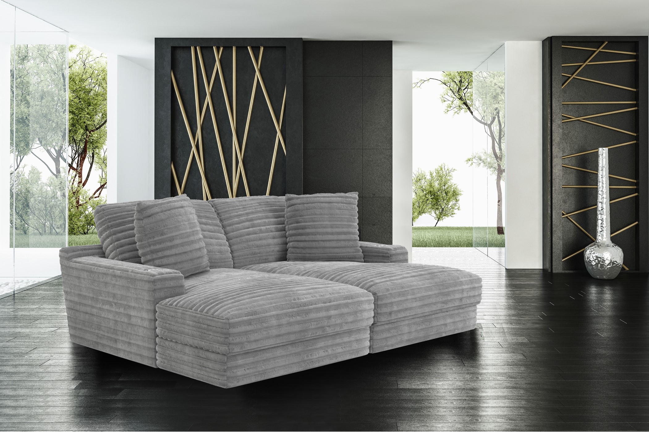 3045 Oyster Double Lounge Chaise - Click Image to Close