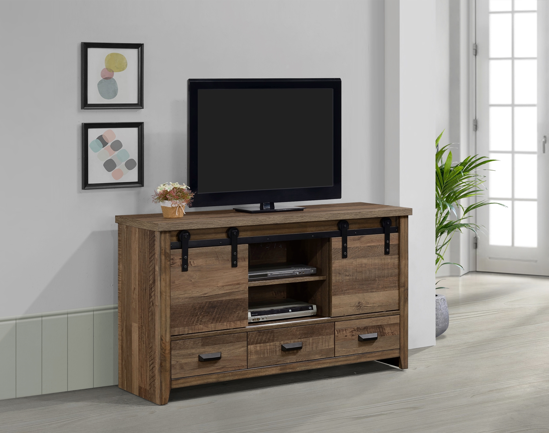 Calhoun Media Chest W/ Barn Door - Click Image to Close