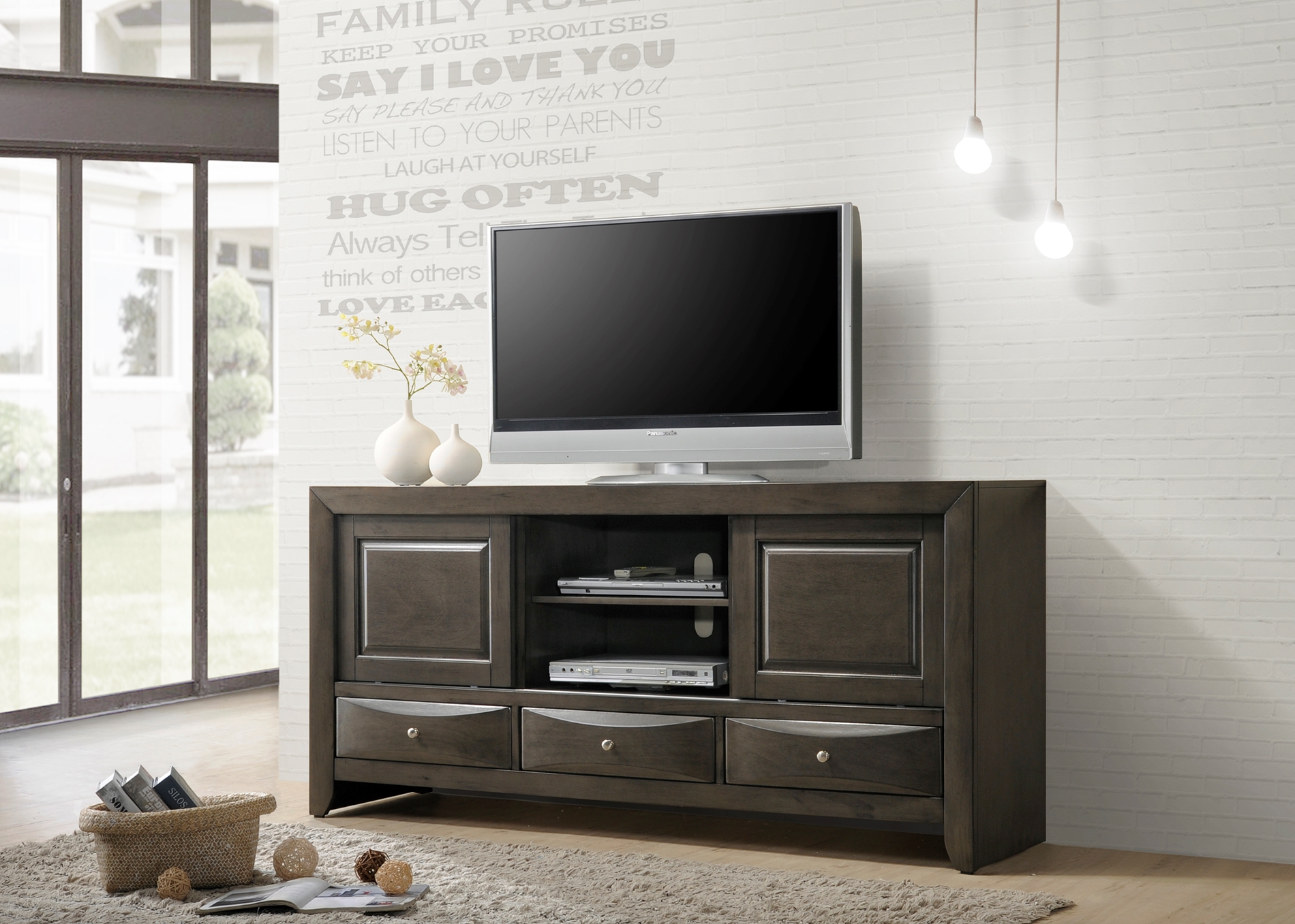 Emily TV Stand Grey - Click Image to Close